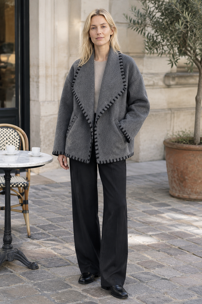 Ylvya | Striped Button Cardigan Jacket
