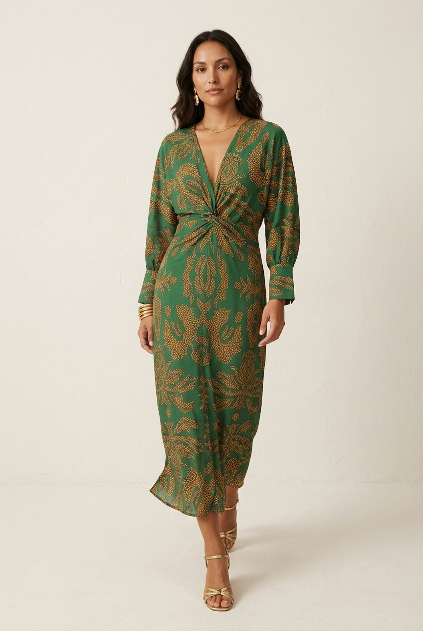 Ingeborg | Long Sleeve A-Line Maxi Dress