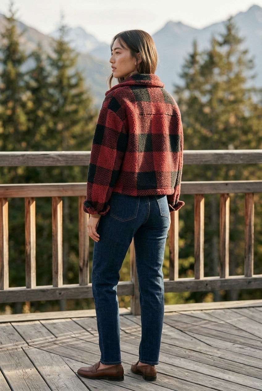Sofina | Plaid Button Jacket