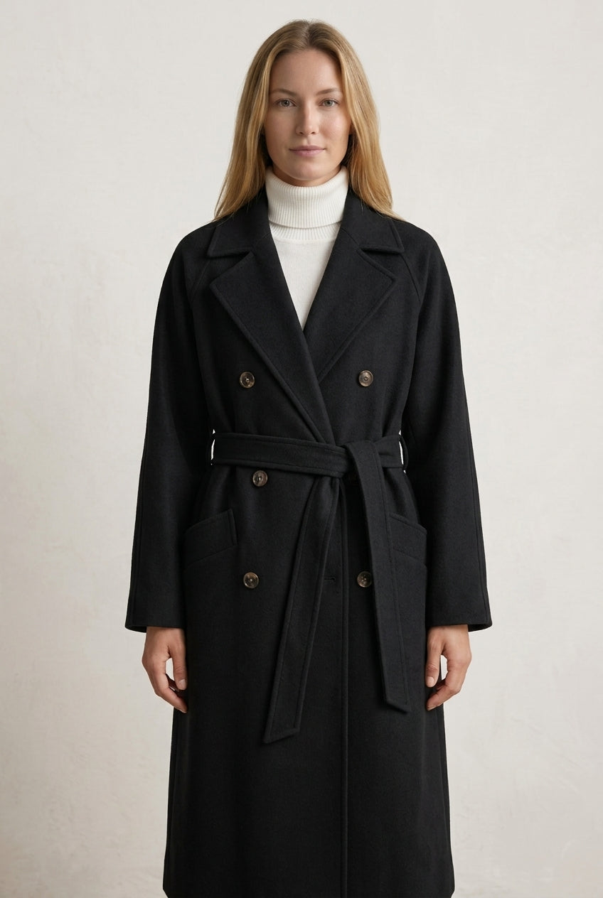 Myla | Women's Longline Overcoat, Streamlined Elegant Coat with Pockets