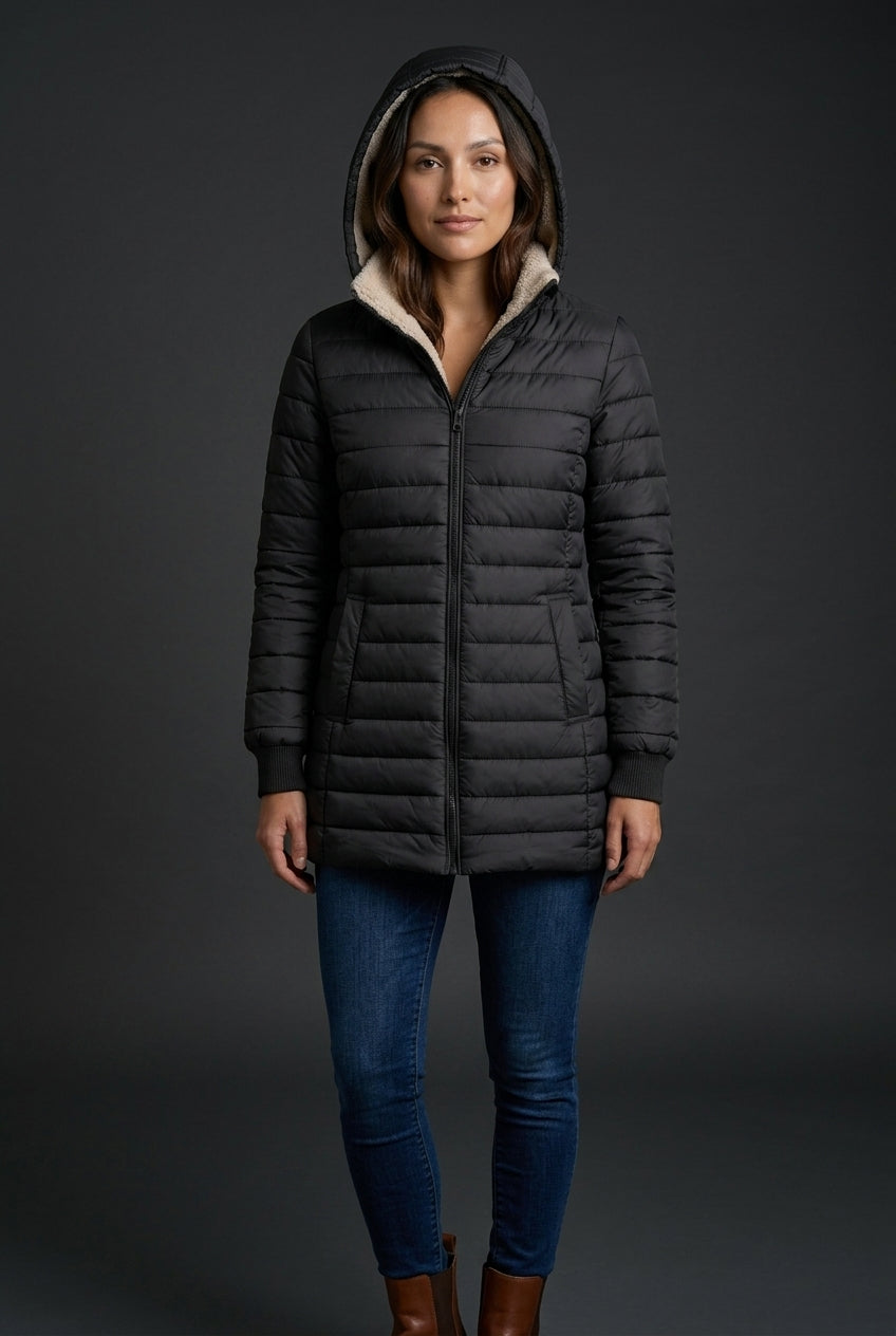 Cleo | Women's Sherpa-Lined Structured Winter Coat