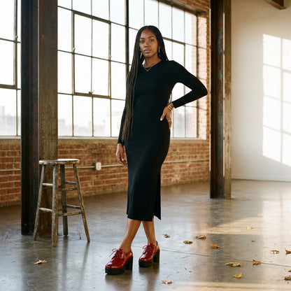 Katya Tamara | Vegan Leather Lace-Up Block Heel