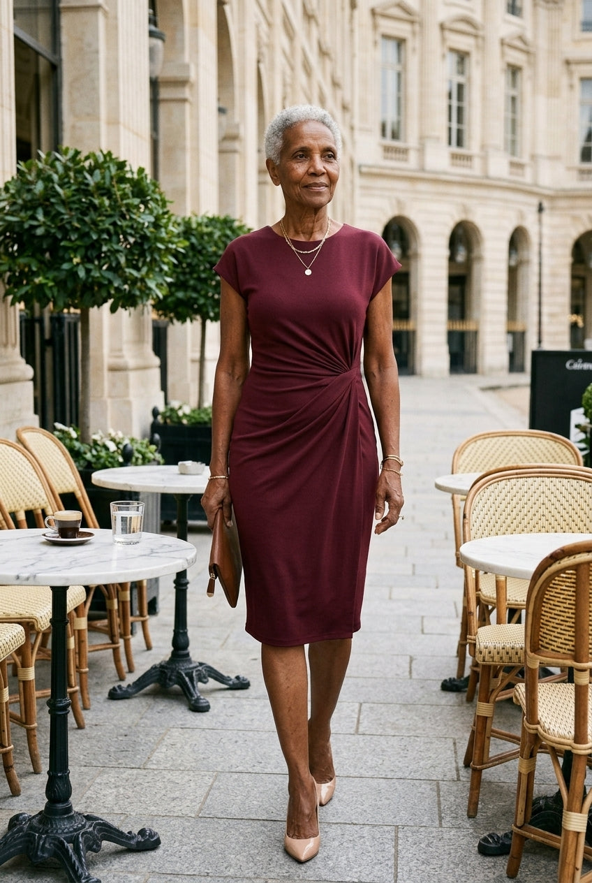 Guinevere Petra | Ruched Midi Dress