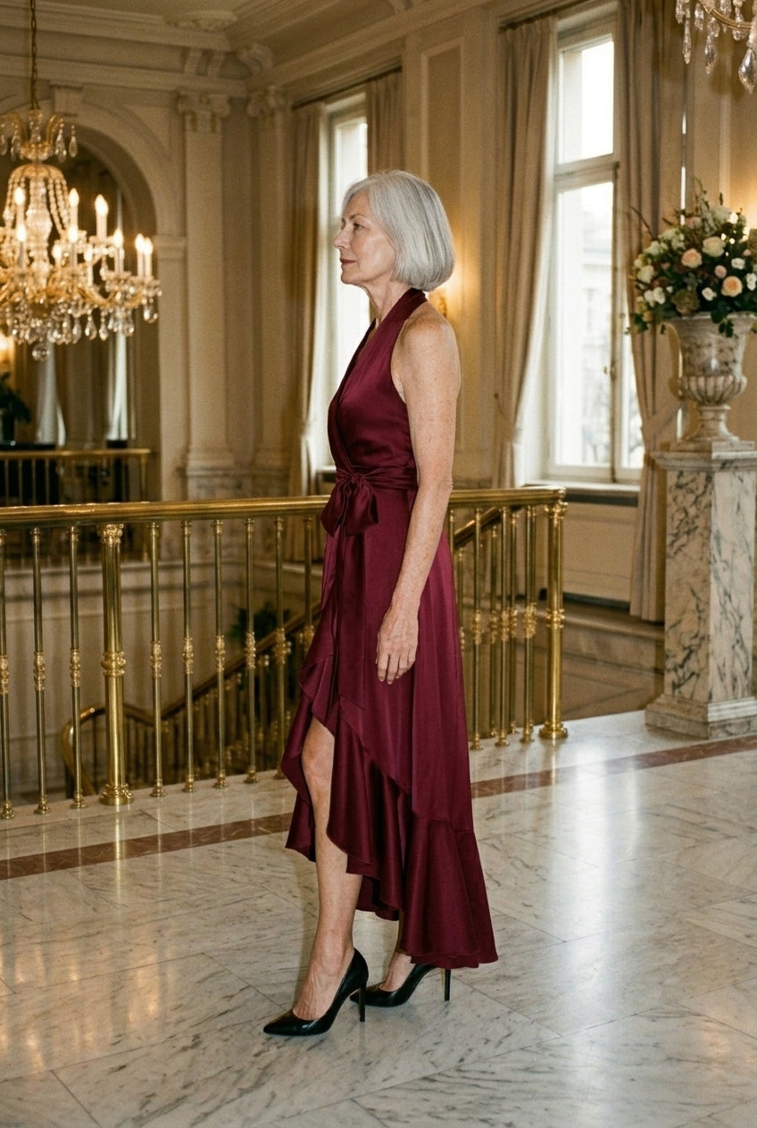 Neve Berenice | Halter Wrap Maxi Dress