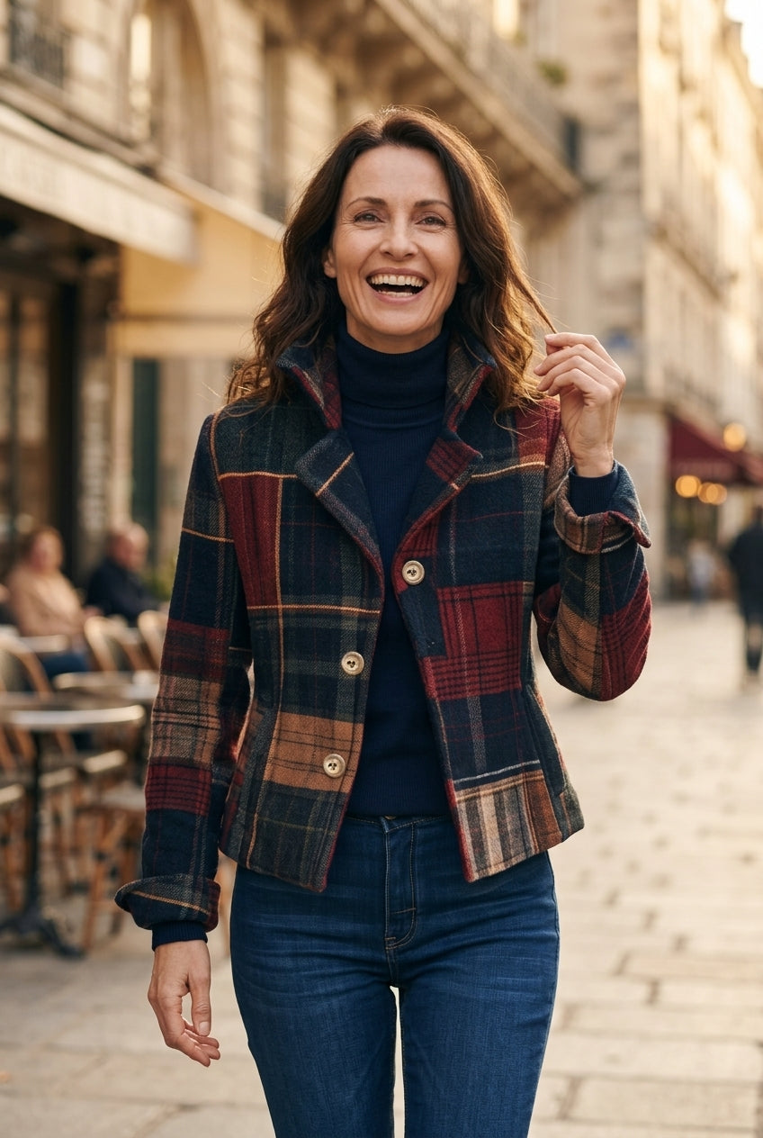 Mabel | Women's Tailored Classic Plaid Jacket