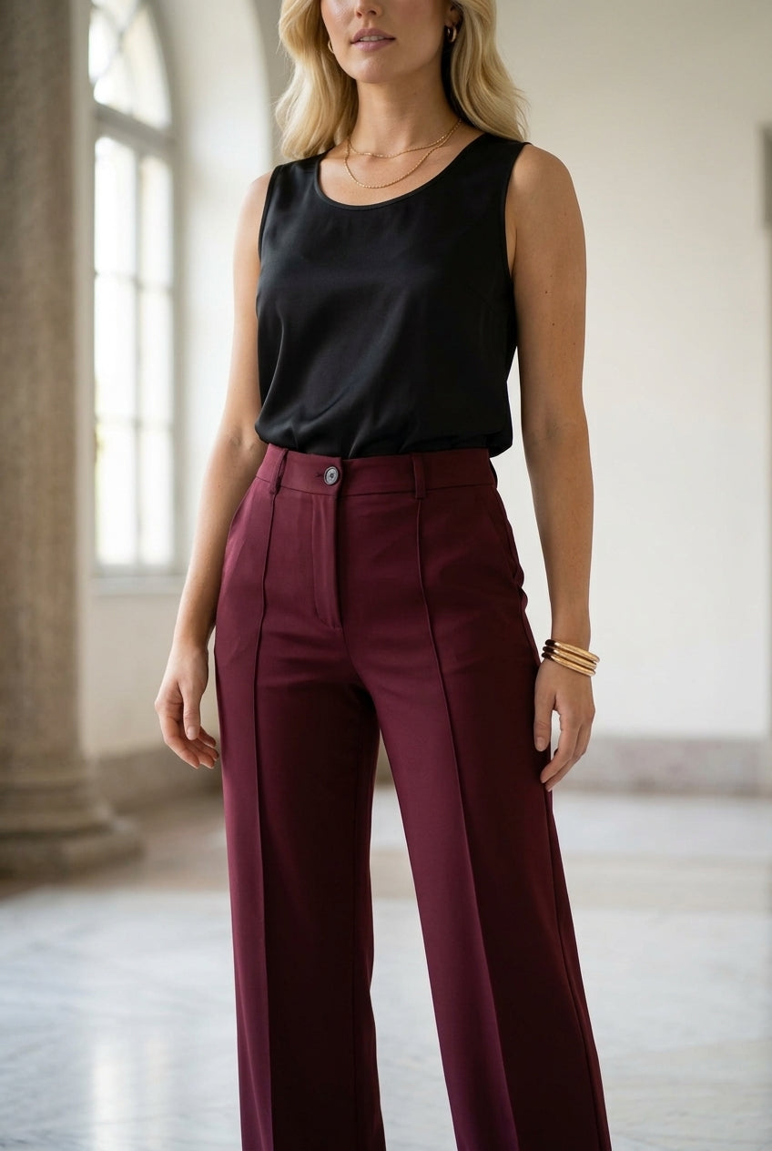 Luna | High-Waisted Wide-Leg Dress Pants