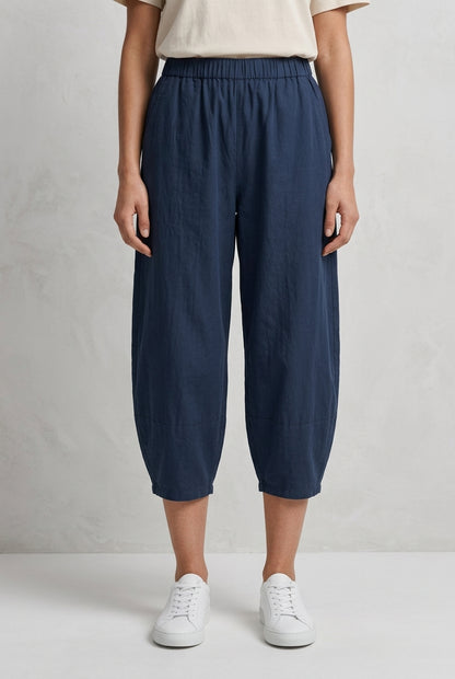 Women's Cropped Relaxed Cotton Trousers