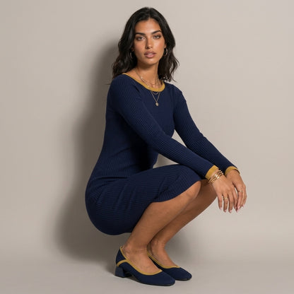 Solange | Woven Block Heel Pumps