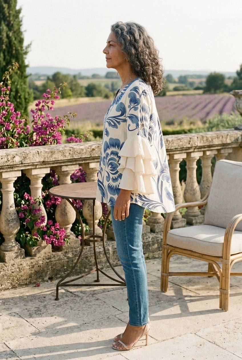 Thomasina Fabienne | Floral Ruffle Blouse