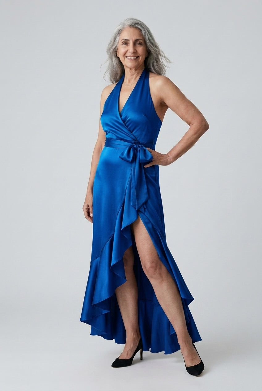 Neve Berenice | Halter Wrap Maxi Dress