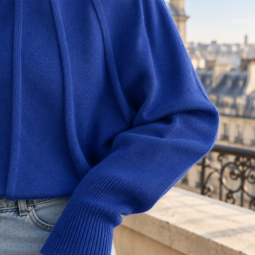Nadis | Batwing Knit Mock-Neck Sweater
