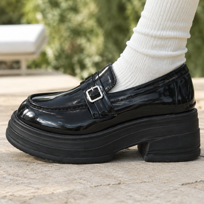 Pippia | Metal Buckle Platform Loafer