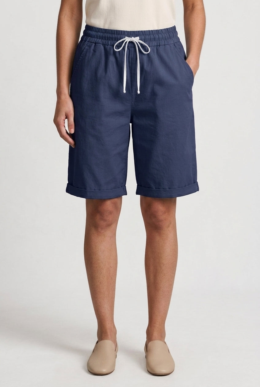 Summer Women's Relaxed Cotton Shorts with Pockets