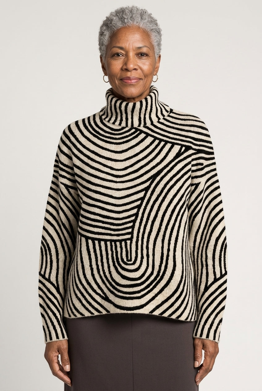 Jocelyn Ariadne | Striped Roll Neck Sweater
