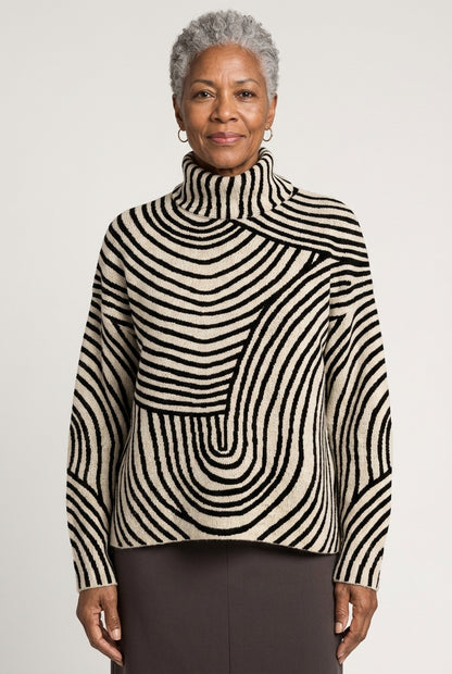 Jocelyn Ariadne | Striped Roll Neck Sweater
