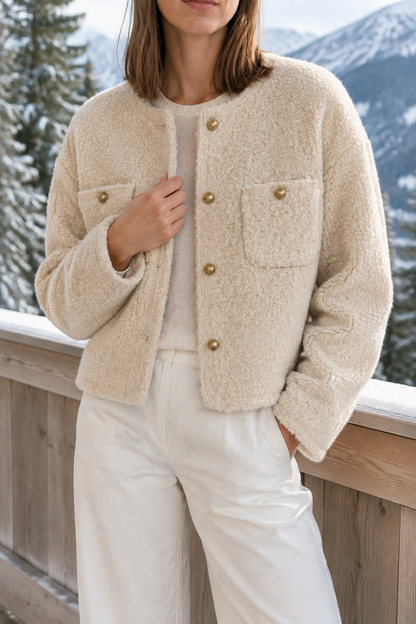 Evia | Patchwork Wool Coat