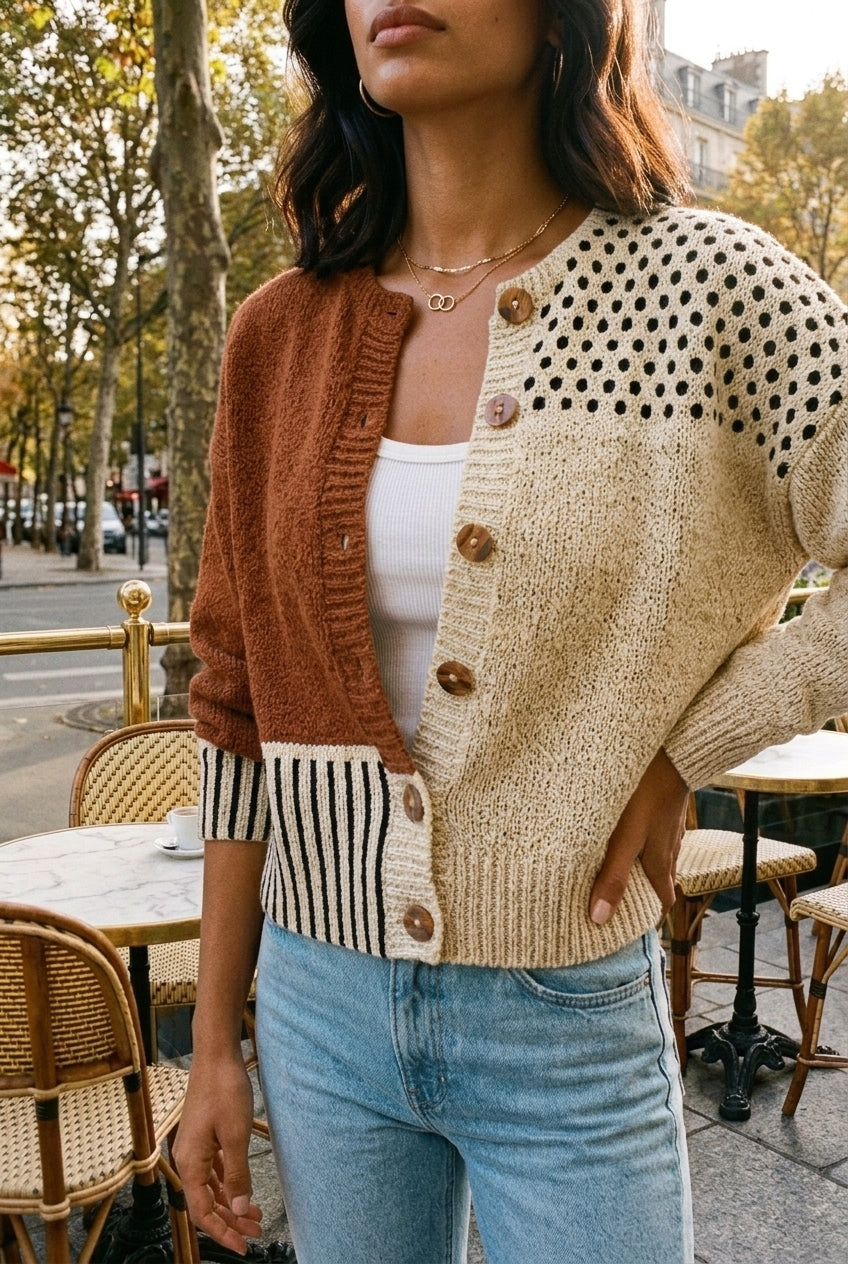 Wisteria Xenia | Polka Dot Button-Down Cardigan