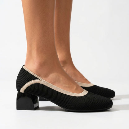 Solange | Woven Block Heel Pumps