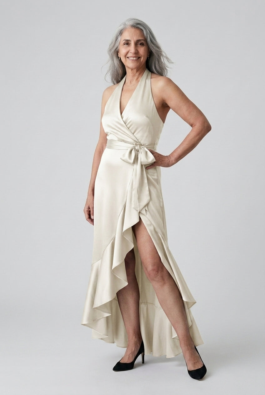 Neve Berenice | Halter Wrap Maxi Dress