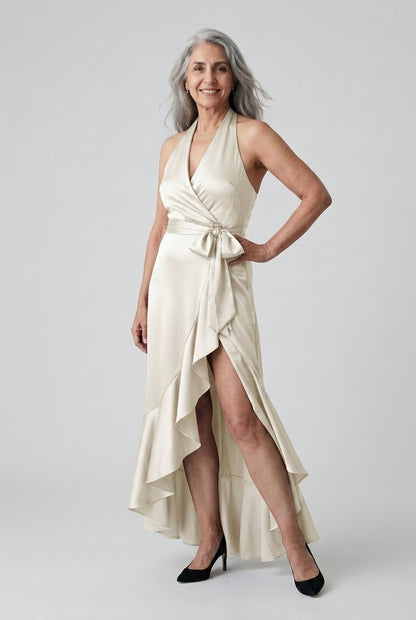 Neve Berenice | Halter Wrap Maxi Dress