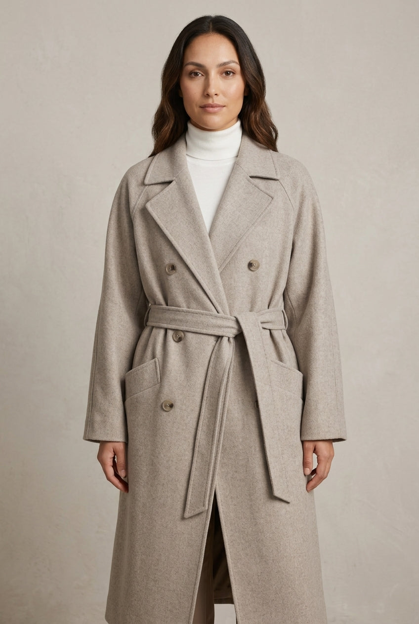 Myla | Women's Longline Overcoat, Streamlined Elegant Coat with Pockets