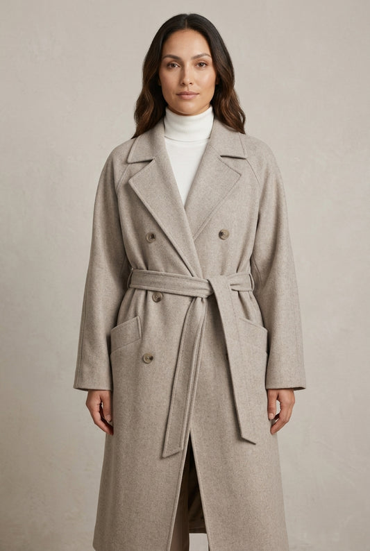 Myla | Women's Longline Overcoat, Streamlined Elegant Coat with Pockets