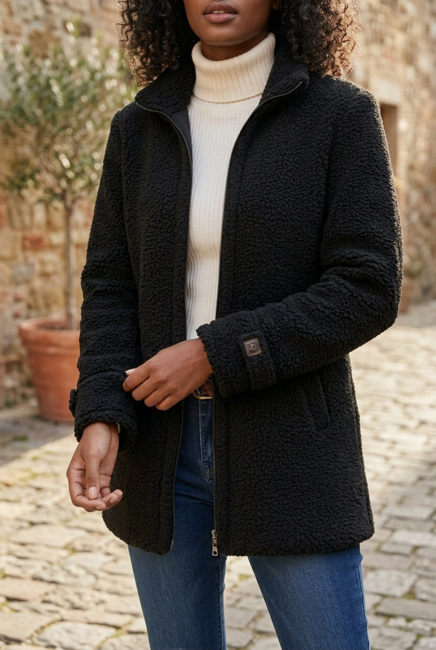 Nel | Sherpa Teddy Zip-Up Coat