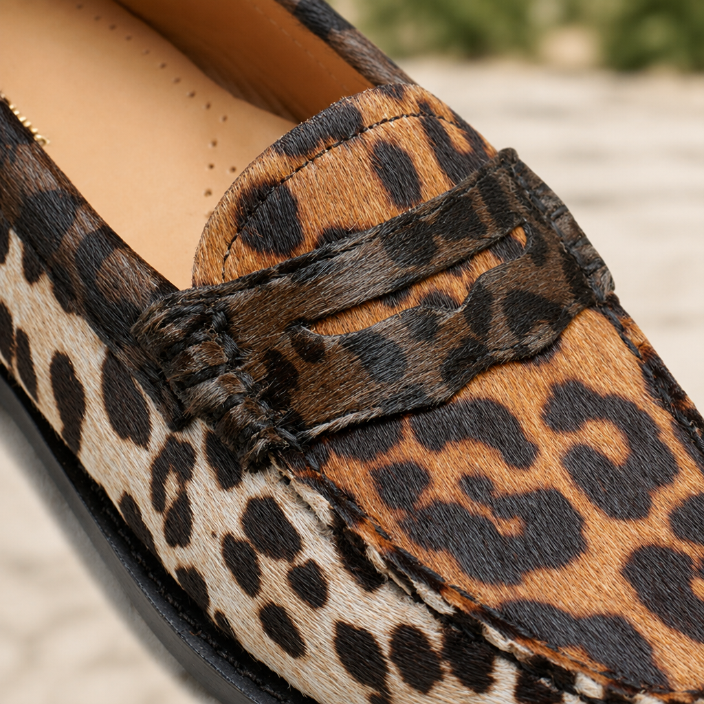Umis | Leopard Leather Slip-On Loafer