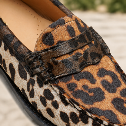 Umis | Leopard Leather Slip-On Loafer