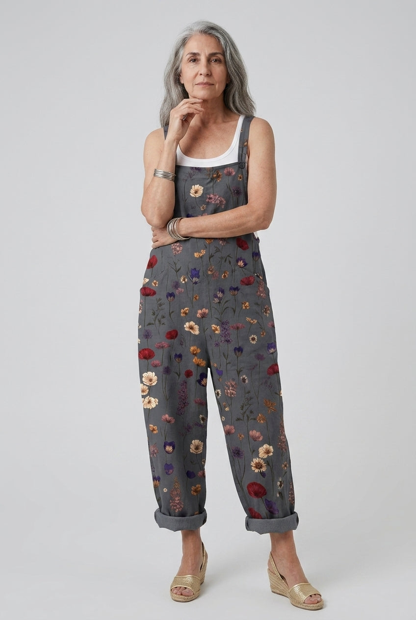 Xaviera | Retro Floral Jumpsuit