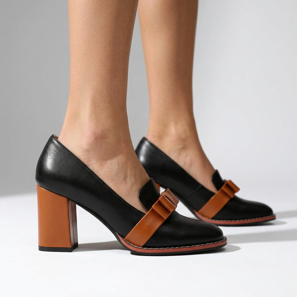 Ramona | Bow-Strap Loafer Heel
