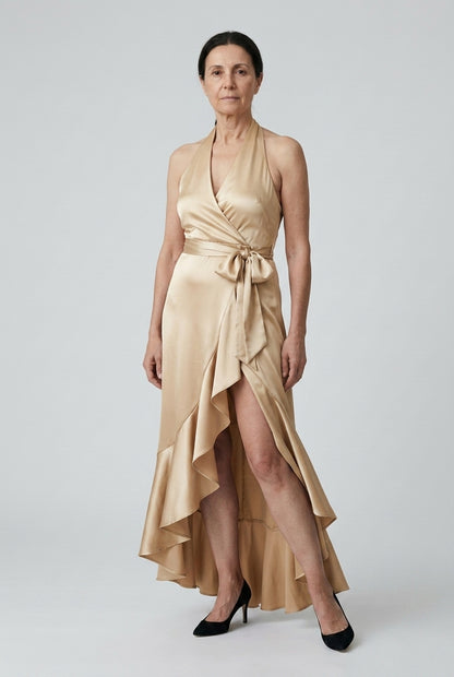 Neve Berenice | Halter Wrap Maxi Dress