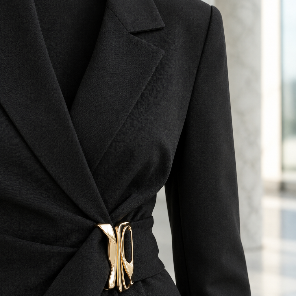 Livea | V-Neck Ruched Blazer Suit