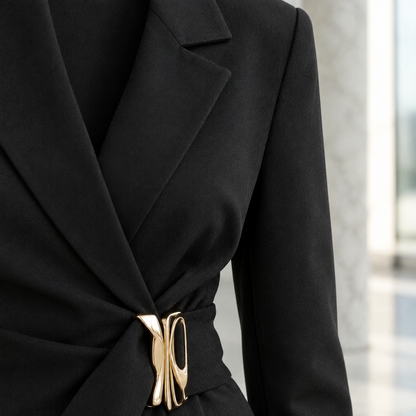 Livea | V-Neck Ruched Blazer Suit