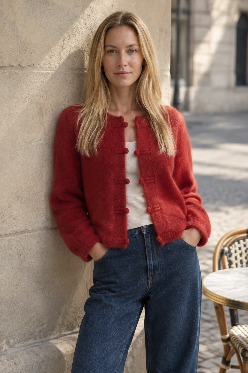 Yanis | V-Neck Frog Button Cardigan
