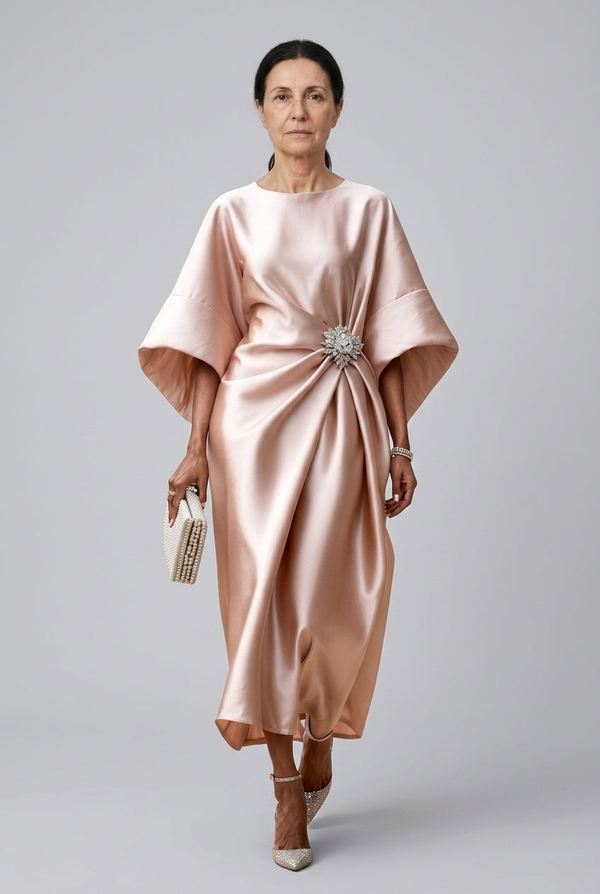 Maple | Wide Sleeve Satin Dress