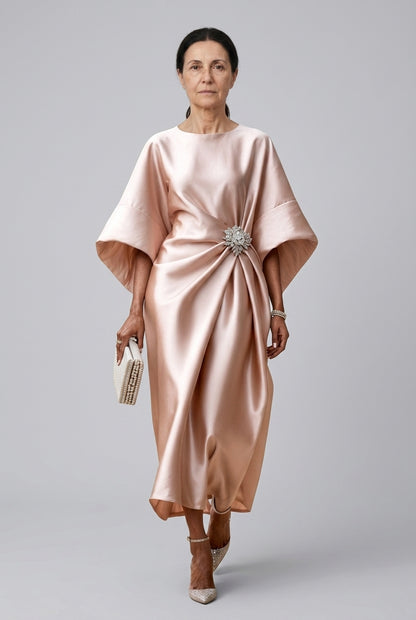 Maple | Wide Sleeve Satin Dress