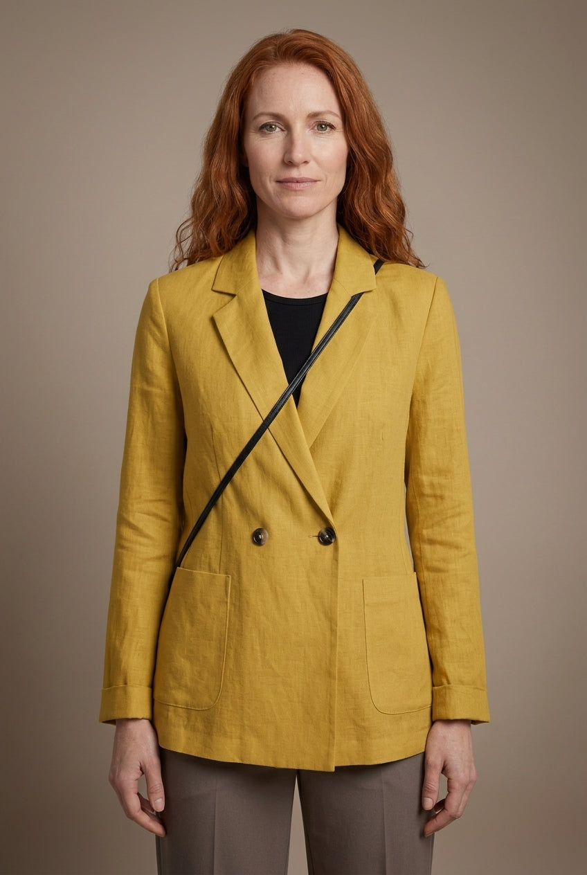 Rina | Women's Double Breasted Tailored Long Sleeve Blazer with Peak Lapels and Pockets