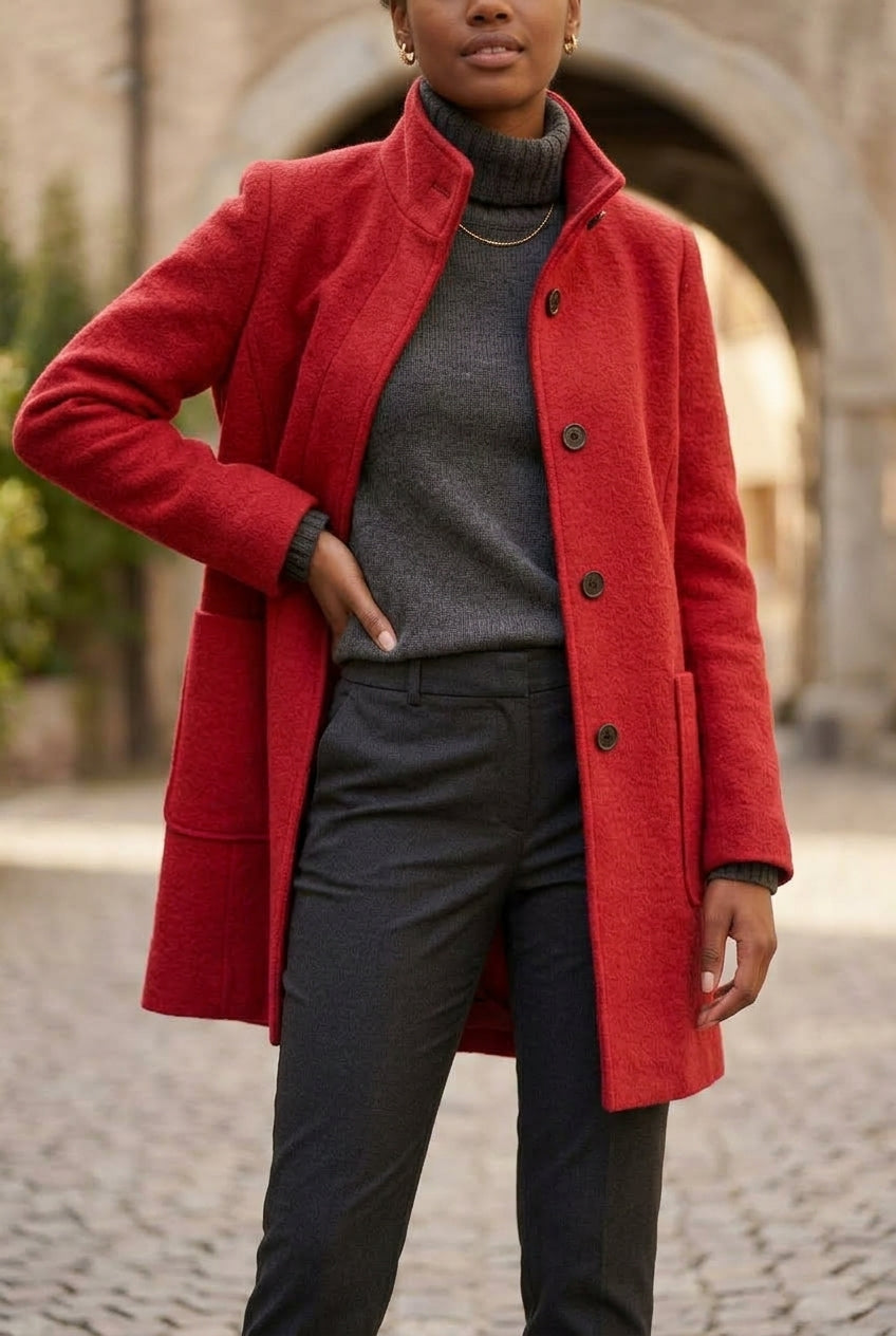 Lea | Stand-Collar Structured Winter Coat
