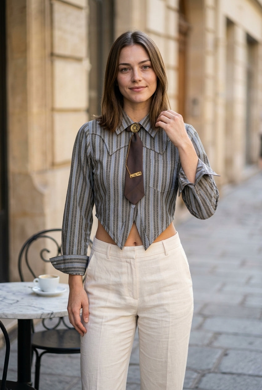 Rhis | Vintage Striped Asymmetrical Shirt