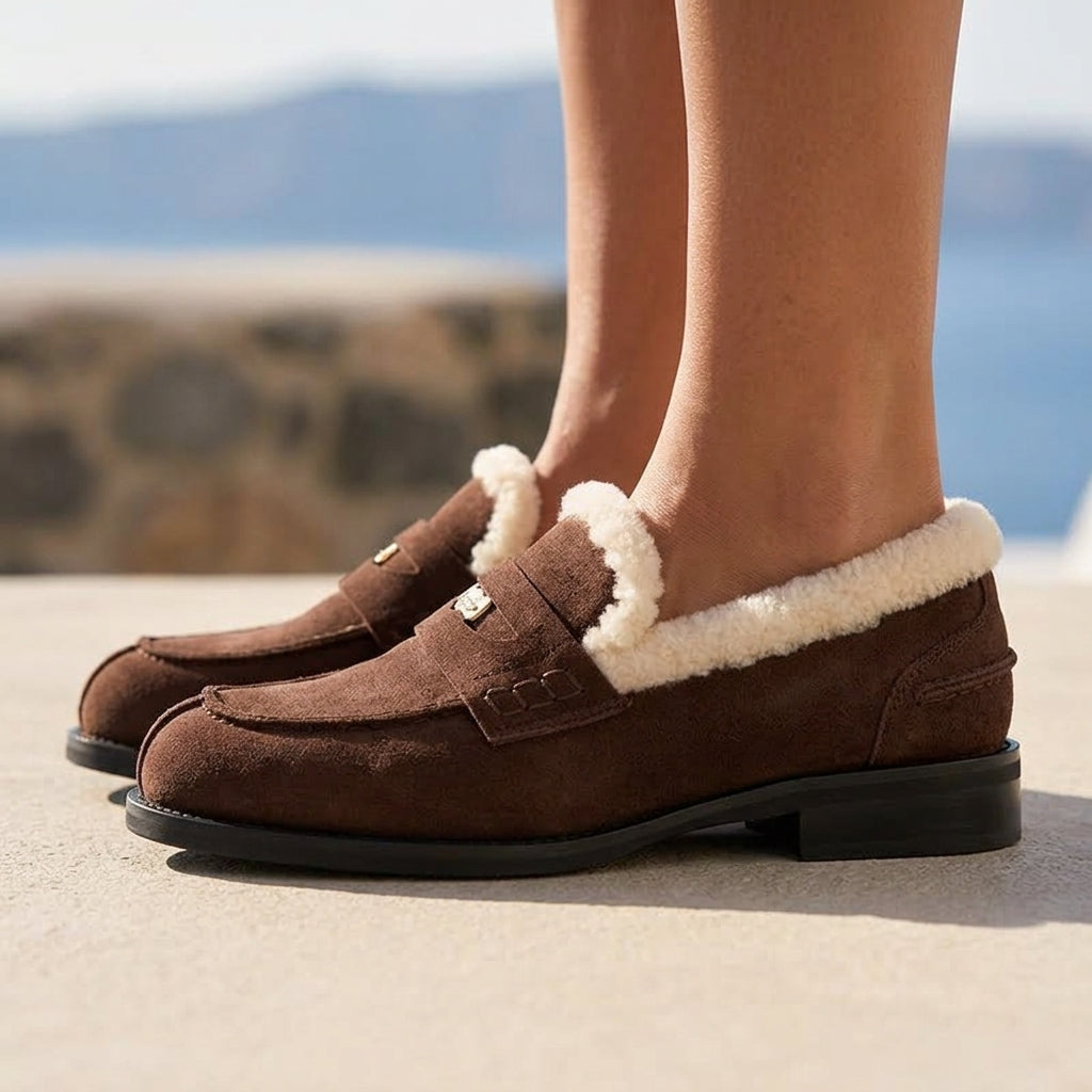 Rona | Fluffy Suede Loafer