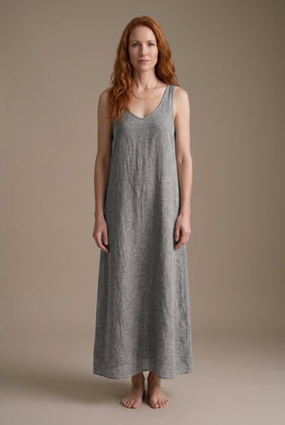 Classic Sleeveless V-Neck Dress for Women, Lightweight Versatile Silhouette, for Casual, Work, Brunch & Everyday Wear