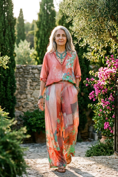 Alicia | Floral Wide-Leg Two-Piece Set