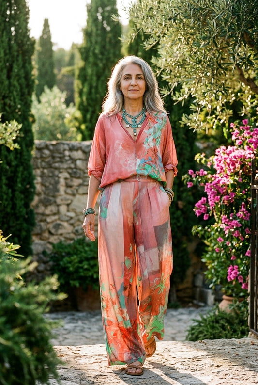 Alicia | Floral Wide-Leg Two-Piece Set