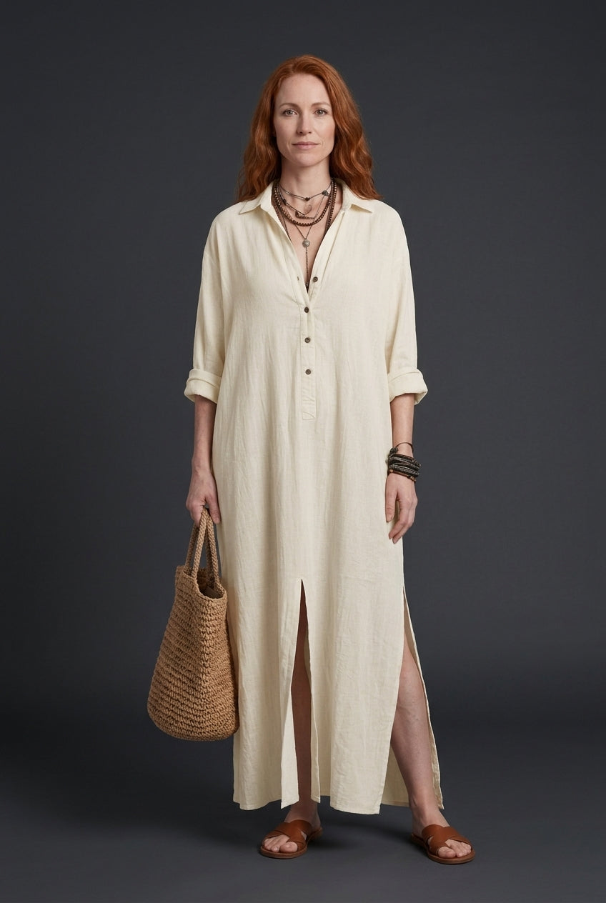 Elegant Maxi Dress for Women, Flattering Silhouette Long-Sleeve, for Work, Date Night, Brunch & Everyday Wear