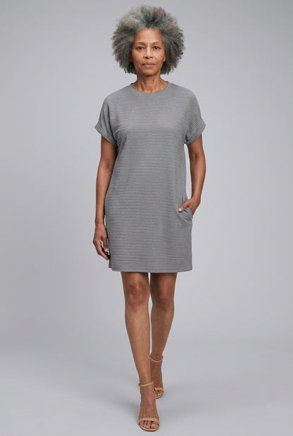 Cosette Tamsyn | Textured Crew Neck Mini Dress