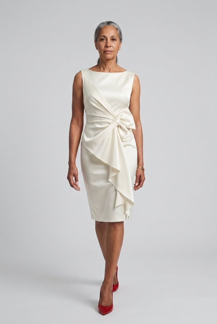 Noemie | Sleeveless Ribbon Waist Dress