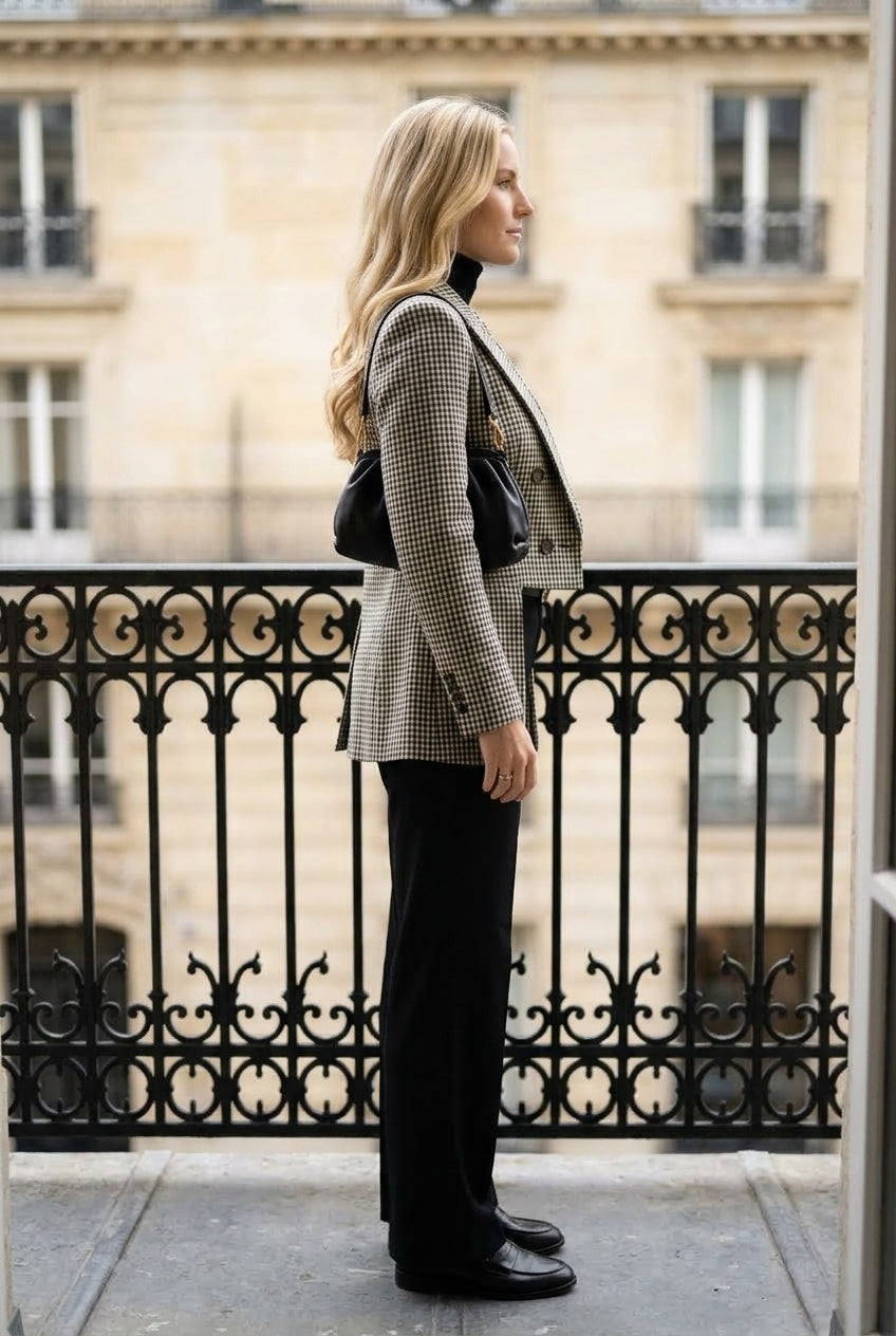 Herea | Asymmetric Plaid Blazer