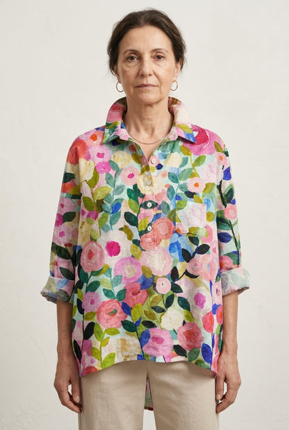 Gwyneth Helena | Floral Oversized Collar Blouse