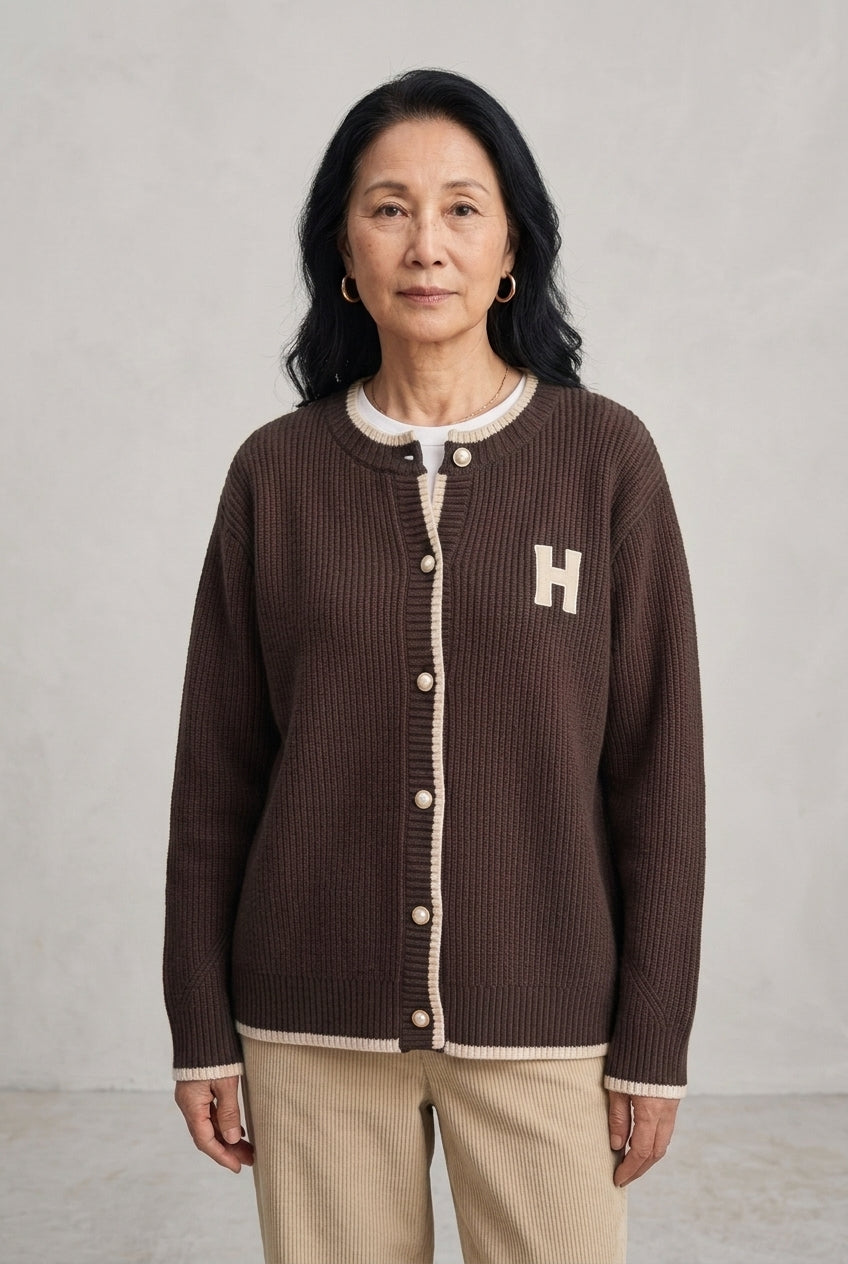 Honor Iris | Ribbed Knit Button Cardigan